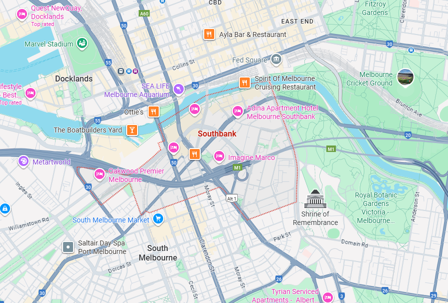 Southbank Map